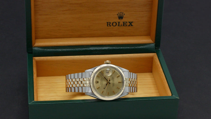 Rolex Datejust 1601 - 1972 - goud/staal - two/tone - Rolex horloge - Rolex kopen - Rolex heren horloge - Trophies Watches