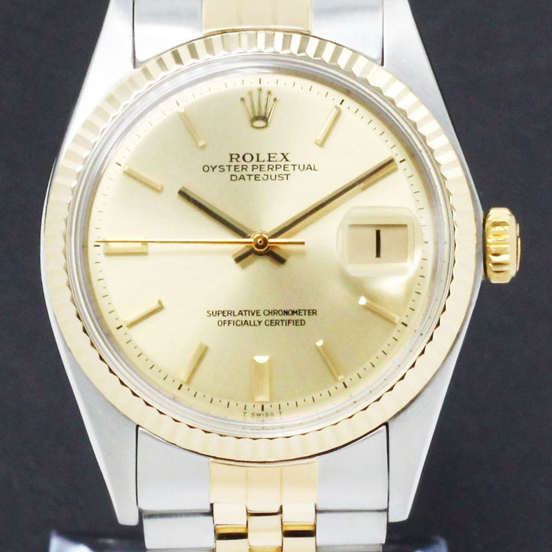 Rolex Datejust 1601 - 1973 - goud/staal - two/tone - Rolex horloge - Rolex kopen - Rolex heren horloge - Trophies Watches